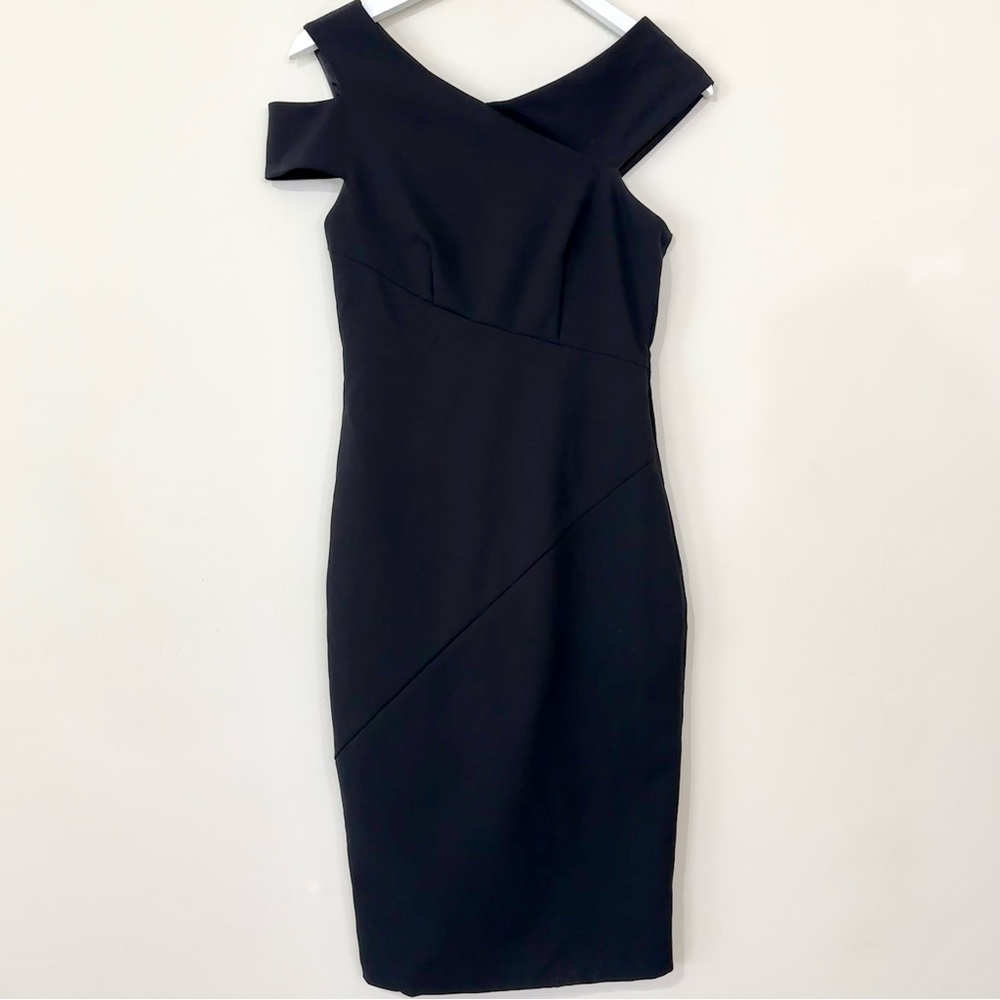 Ted Baker Black Yandal Asymmetric Bodycon Dress - Picture 2 of 14